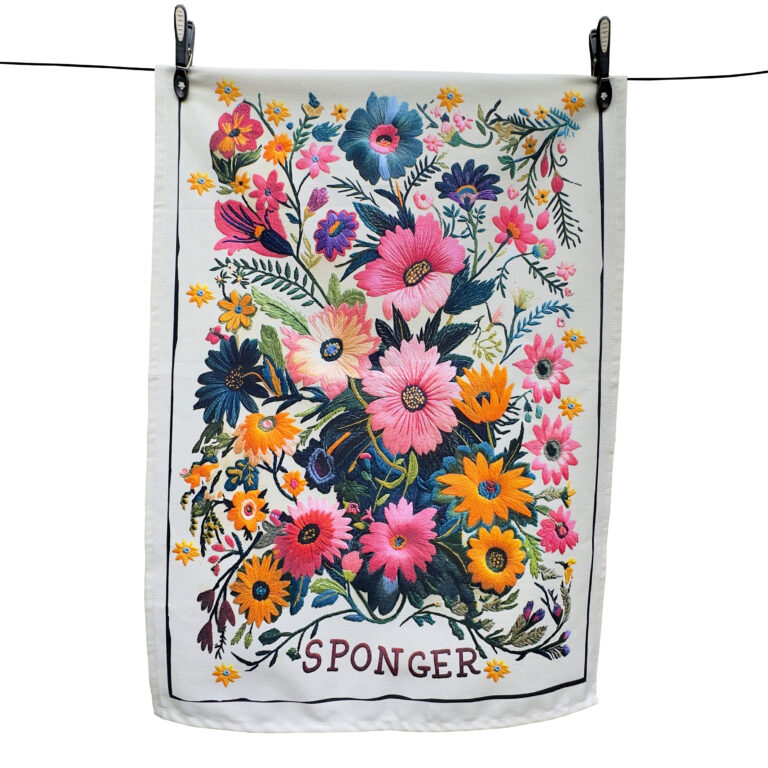 Love Frankie Floral "Sponger" tea towel cut out