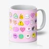 You're a Q-T. Cutie Emoji Kawaii Pink Mugs Designed by Love Frankie and printed in the UK.