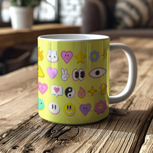 You're a Q-T. Cutie Emoji Kawaii Lemon Mugs Designed by Love Frankie and printed in the UK.