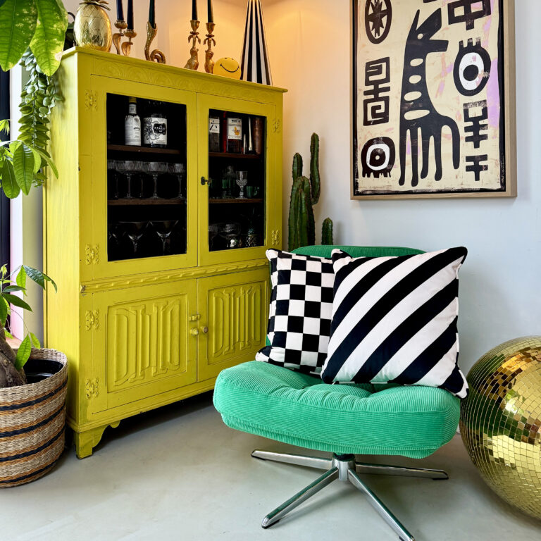 Liquorice Reversible Checkmate Checkerboard & Helter Skelter Stripe Cushions