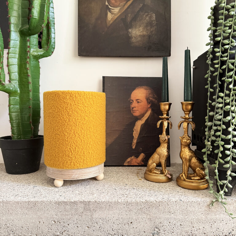 Toffee Boucle Cordless Lamp - 2 Sizes available. Light off