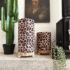 Jaguar Print Cordless Lamps - 2 Sizes Available. Leopard Print Lamps - light off
