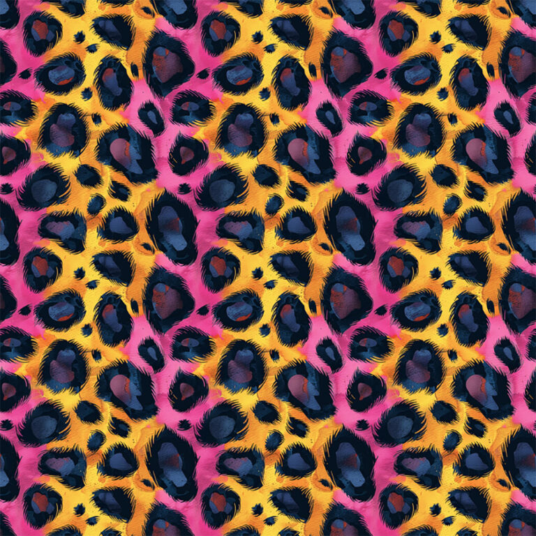 Electric Leopard Textiles. Leopard Print in pink and orange