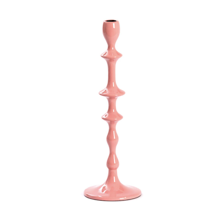 Spindle Candle Holder in Coral