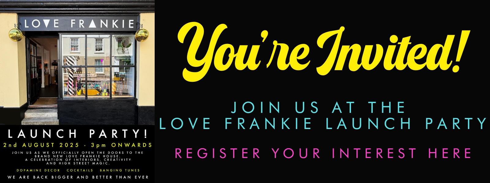 The Love Frankie Launch Party, You're invited!