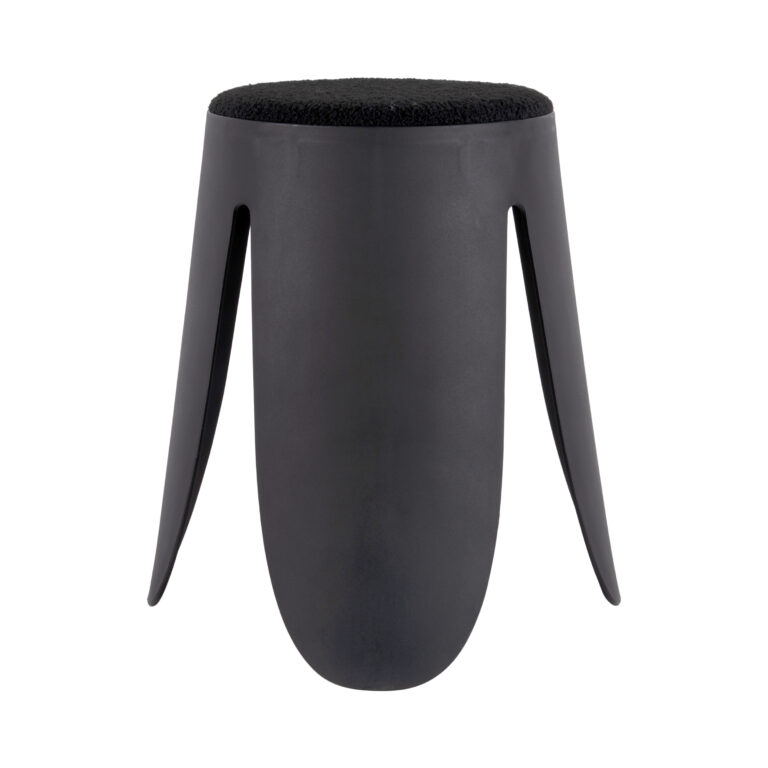 Padded Boucle Stools in Jet Black