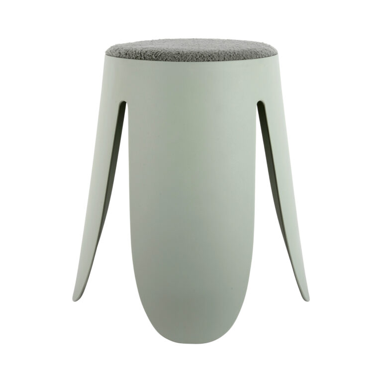 Padded Boucle Stools in Sage Green