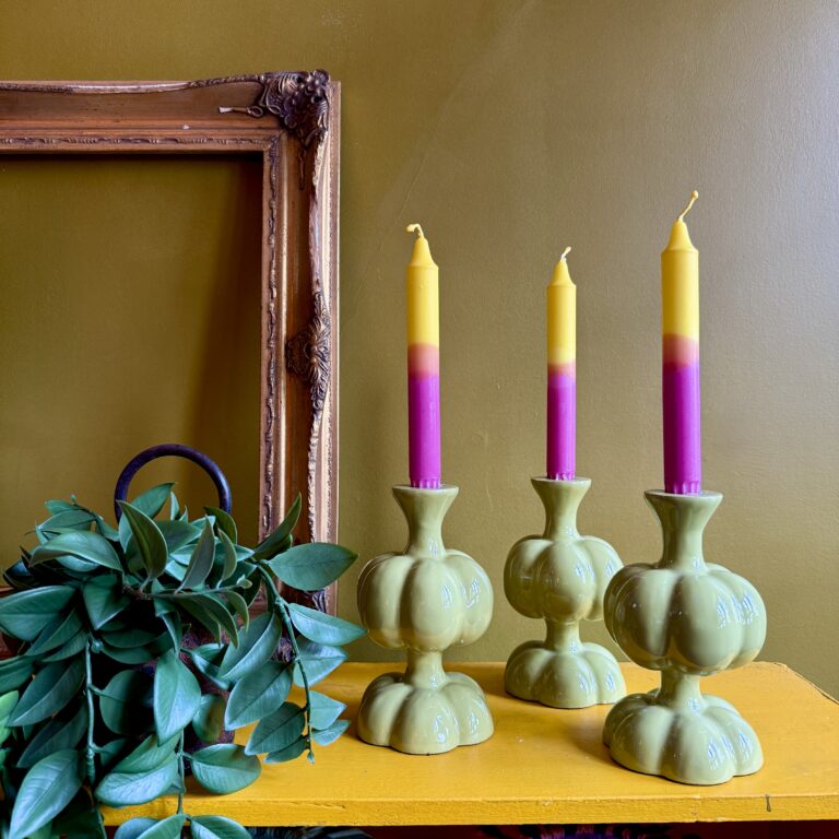 Bubble Candle Holder in Chartreuse Green