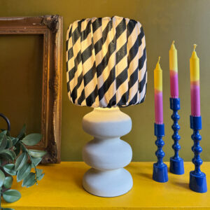Tilted Stripe Gathered Shades - Liquorice - Light on