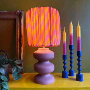 Tilted Stripe Gathered Shade in Tutti Frutti - Light on