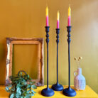 poker candle holder in matt black