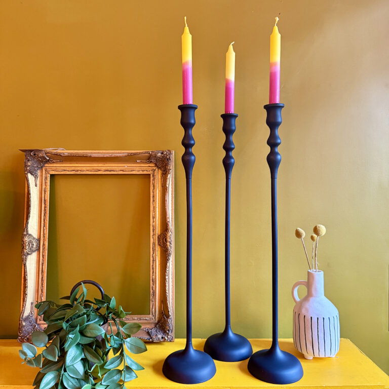 poker candle holder in matt black